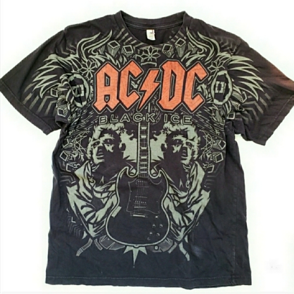 ACDC Band Tshirt Black Ice Tour Tshirt